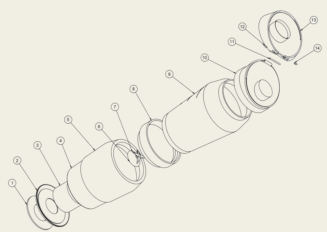 Exploded view of FRU FRU